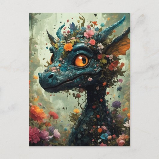 Baby Dragon Fantasy Postkarte (Vorderseite)