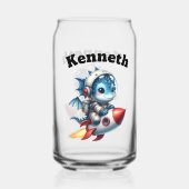 Baby Dragon fliegt eine Rakete im All! Dosenglas (Rückseite)