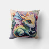 Baby Dragon Floral Art Kissen (Rückseite)