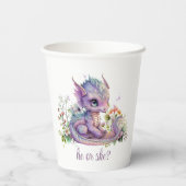 Baby Dragon Gender Reveal Party Pappbecher (Rückseite)