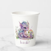 Baby Dragon Gender Reveal Party Pappbecher (Vorderseite)