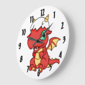Baby Dragon Große Wanduhr (Winkel)