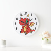 Baby Dragon Große Wanduhr (Zuhause)