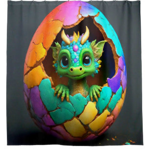 Baby Dragon Hatching Duschvorhang