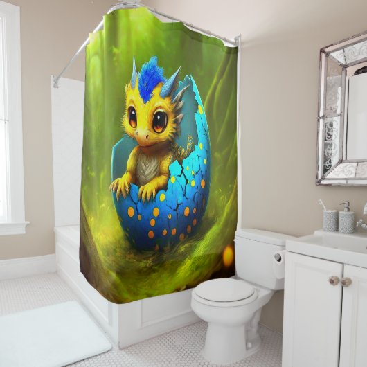Baby Dragon Hatching Duschvorhang (Beispiel)