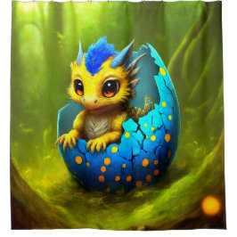 Baby Dragon Hatching Duschvorhang