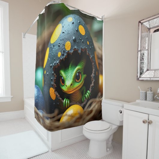 Baby Dragon Hatching Duschvorhang (Beispiel)