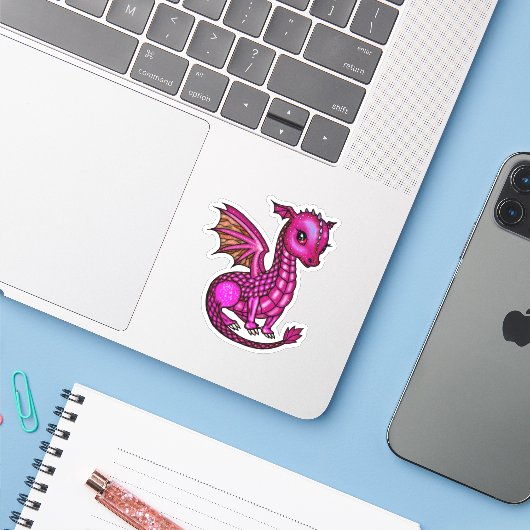 Baby Dragon Illustration farbenfrohe Dragons Stick Aufkleber (Laptop mit iPhone)