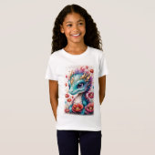Baby Dragon in Blau und Rosa T-Shirt (Vorne ganz)