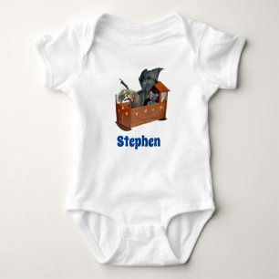 Baby Dragon in der Wiege Personalisiert Baby Strampler