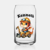 Baby Dragon in einem Baufahrzeug! Dosenglas (Vorderseite)