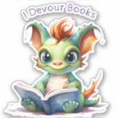 *~* Baby Dragon lesen - I DEVOUR AP88 BÜCHER Aufkleber (Vorderseite)