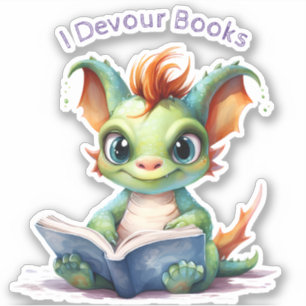 *~* Baby Dragon lesen - I DEVOUR AP88 BÜCHER Aufkleber
