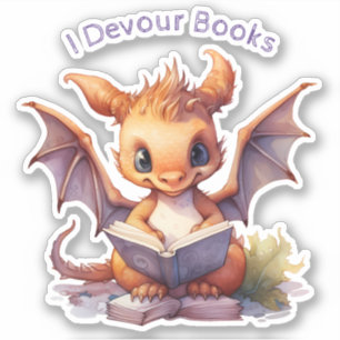 *~* Baby Dragon LESEN - I DEVOUR BÜCHER AP88 Aufkleber