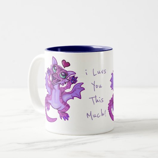 Baby Dragon Liebe Zweifarbige Tasse (Vorderseite Links)