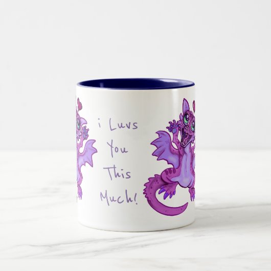 Baby Dragon Liebe Zweifarbige Tasse (Mittel)