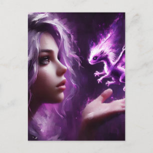 Baby Dragon Lila Postkarte