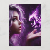 Baby Dragon Lila Postkarte (Vorderseite)