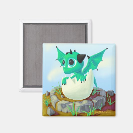 Baby Dragon Magnet (Vorderseite/Rückseite)