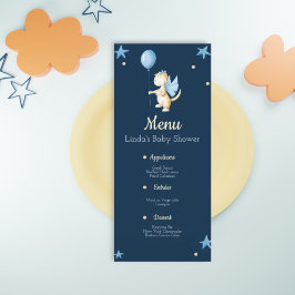 Baby Dragon mit Balloon Baby Showmenü Menükarte