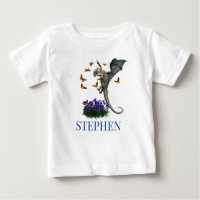 Baby Dragon mit Schmetterlingen Personalisiert