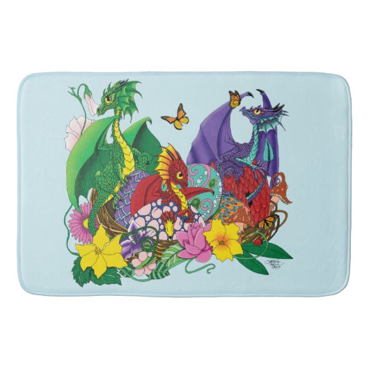 Baby Dragon Nest Fantasy Badematte (Vorderseite)