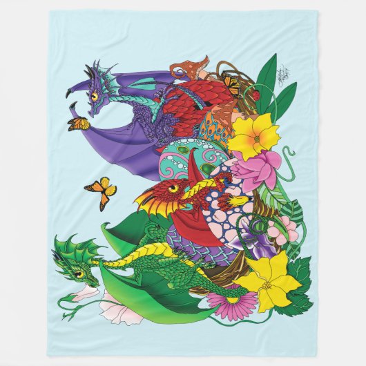Baby Dragon Nest Fantasy Fleecedecke (Vorderseite)