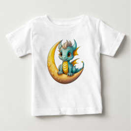 Baby Dragon on the Moon – Fantasy Design for Littl Baby T-shirt