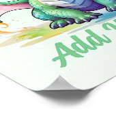 Baby Dragon - Personalisierte Kunst des Kinderzimm Poster (Ecke)