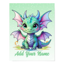 Baby Dragon - Personalisierte Kunst des Kinderzimm