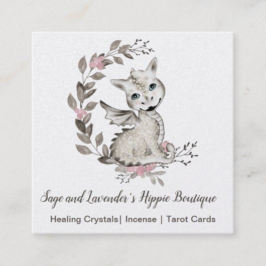 Baby Dragon Quadratische Visitenkarte (Vorderseite)