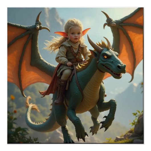 Baby Dragon Rider Poster (Vorderseite)