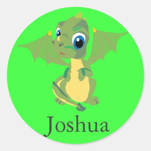 Baby Dragon Runder Aufkleber (Vorderseite)