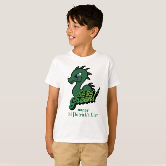 Baby Dragon Saint Patrick's Day Design T-Shirt (Vorne ganz)