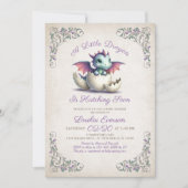 Baby Dragon Shower Einladung (Vorderseite)