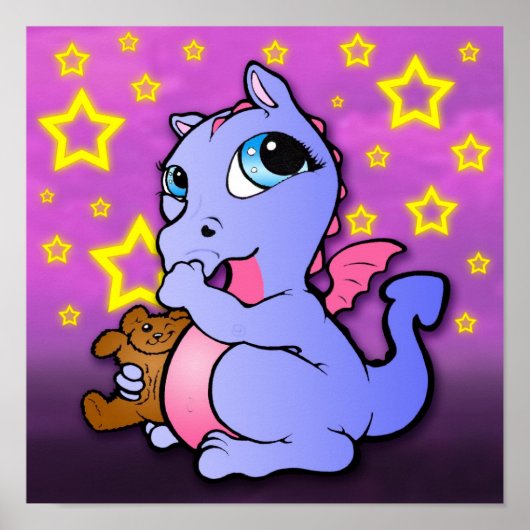 Baby Dragon Sind zum Kotzen Daumen (Lila) - Drucke (Vorne)