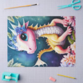Baby Dragon Space Blumen Art Seidenpapier (Basteln)