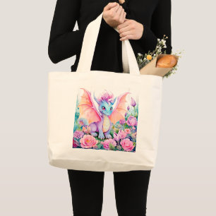 Baby Dragon Wings & Blume Jumbo Stoffbeutel