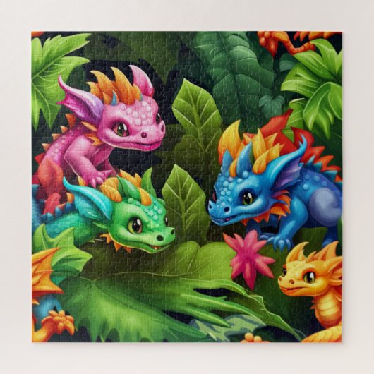 Baby Dragons and Greenery Puzzle (Vertikal)