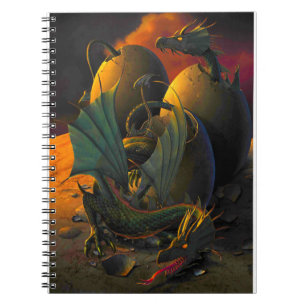 Baby Dragons, die von ihren Eiern hacken Notizblock