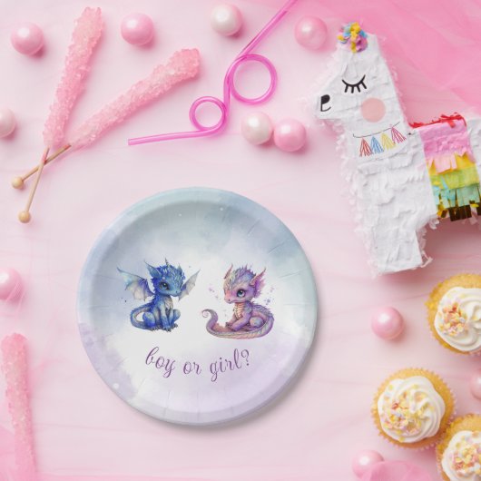 Baby Dragons Gender Reveal Party Pappteller (Party)