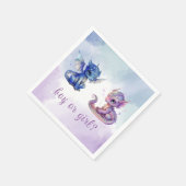 Baby Dragons Gender Reveal Party Serviette (Ecke)