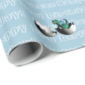 Baby Dragons Kindergeburtstag Geschenkpapier (Rolleneckpunkt)