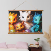 Baby Dragons Wandteppich Mit Holzrahmen (Schlafzimmer)