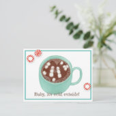 "Baby, draußen ist es kalt!" Postkarte (Stehend Vorderseite)