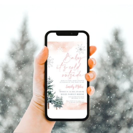 Baby draußen kalt, Baby-Dusche im Winter Einladung