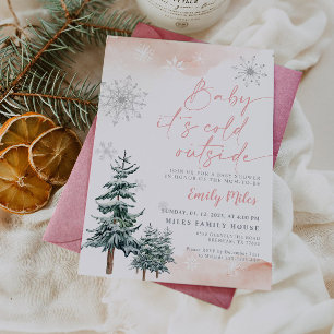 Baby draußen kalt, Baby-Dusche im Winter Einladung