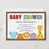 Baby-Dschungel-Tier-Babyparty-Einladung Einladung (Vorderseite)