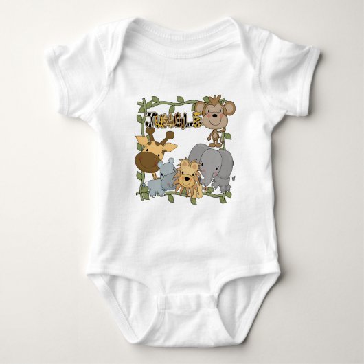 Baby-Dschungel-Tier-T-Shirts und Geschenke Baby Strampler (Vorderseite)