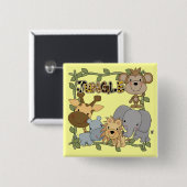 Baby-Dschungel-Tier-T-Shirts und Geschenke Button (Vorne & Hinten)